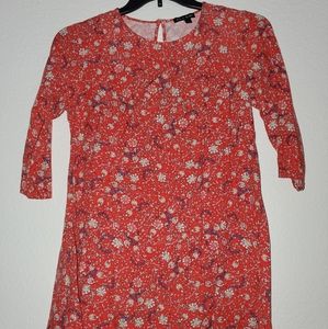 Red floral dress
